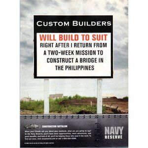 2008 US Navy Reserve Recruiter Recruiting Vintage Print Ad Phillipines Wall Art